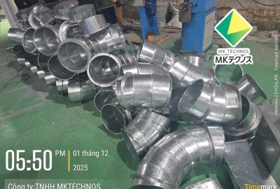 Gia công co ống gió tròn 90 độ